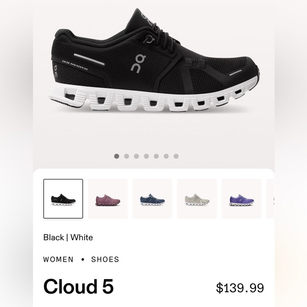 On Running Cloud 5 Black Shoes